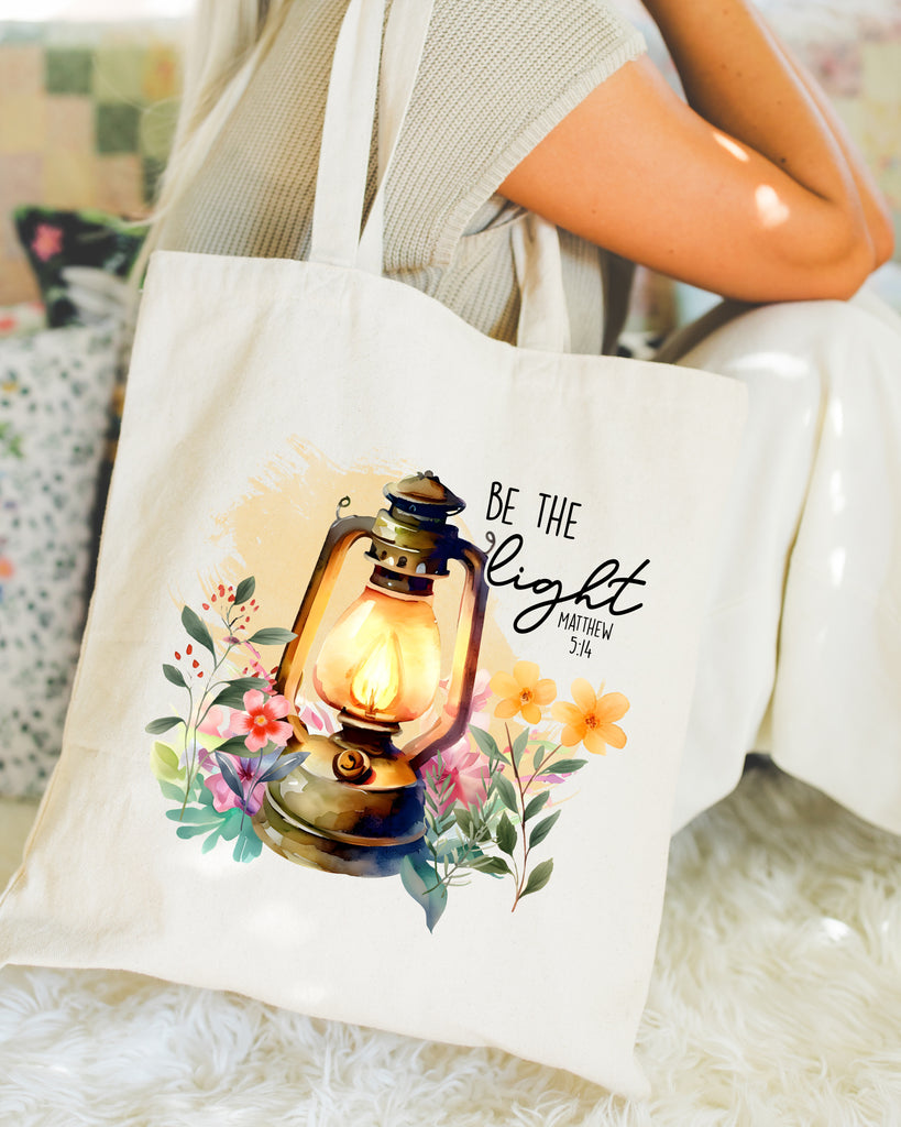 Be The Light Matthew 5:14 Christian Tote Bag Gift For Believers