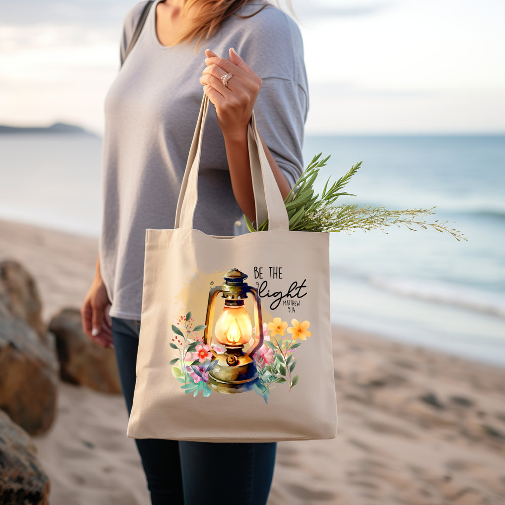 Be The Light Matthew 5:14 Christian Tote Bag Gift For Believers