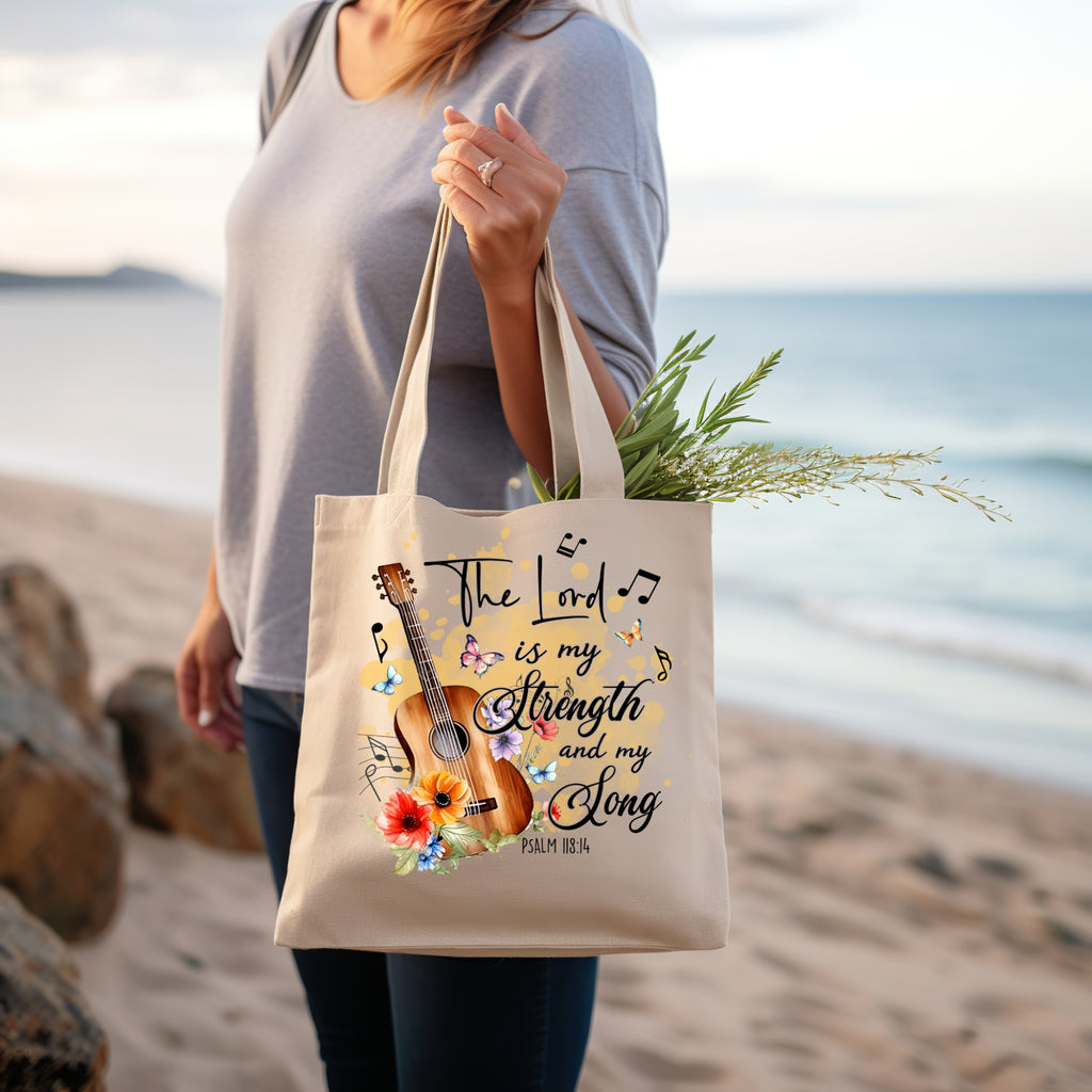 The Lord Is My Strength And My Song Christian Tote Bag