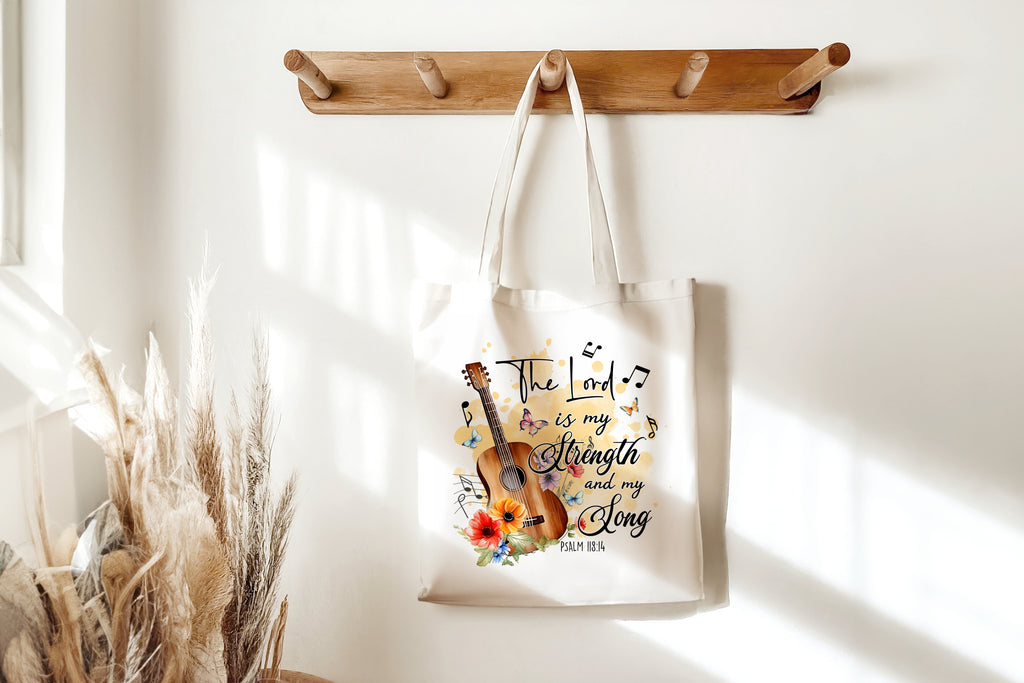 The Lord Is My Strength And My Song Christian Tote Bag